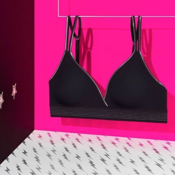 💕Knixteen The Super Bralette Black with Silver trim in medium BNWT - Picture 1 of 7